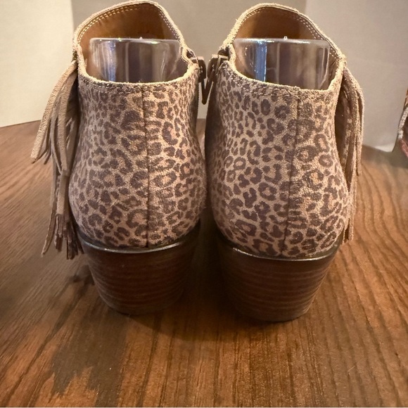 Lucky Brand Felisie Tassel Ankle Boots Size 9 Leopard Print Booties - Picture 2 of 7